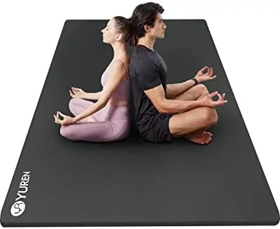 

Large Yoga Mat Thick 1/2 Inch Exercise Mat 6'x4' Double Wide Workout Mat for Home Gym Floor Pilates Stretch