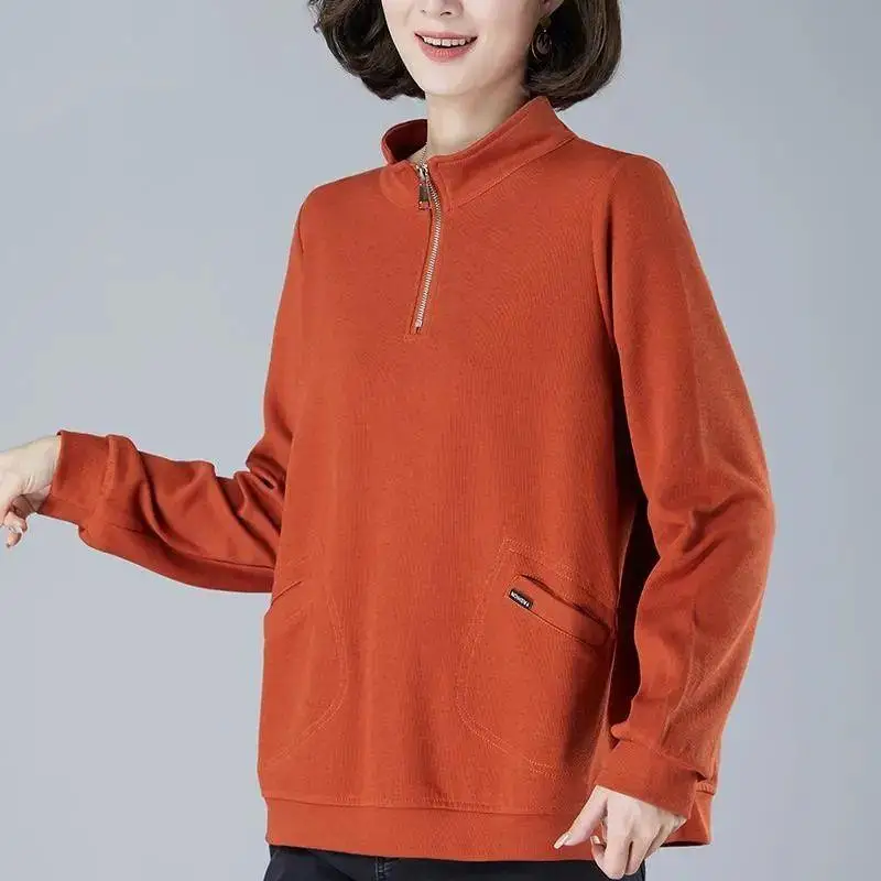 Хлопковая толстовка на молнии женская весенне-осенняя корейская футболка для