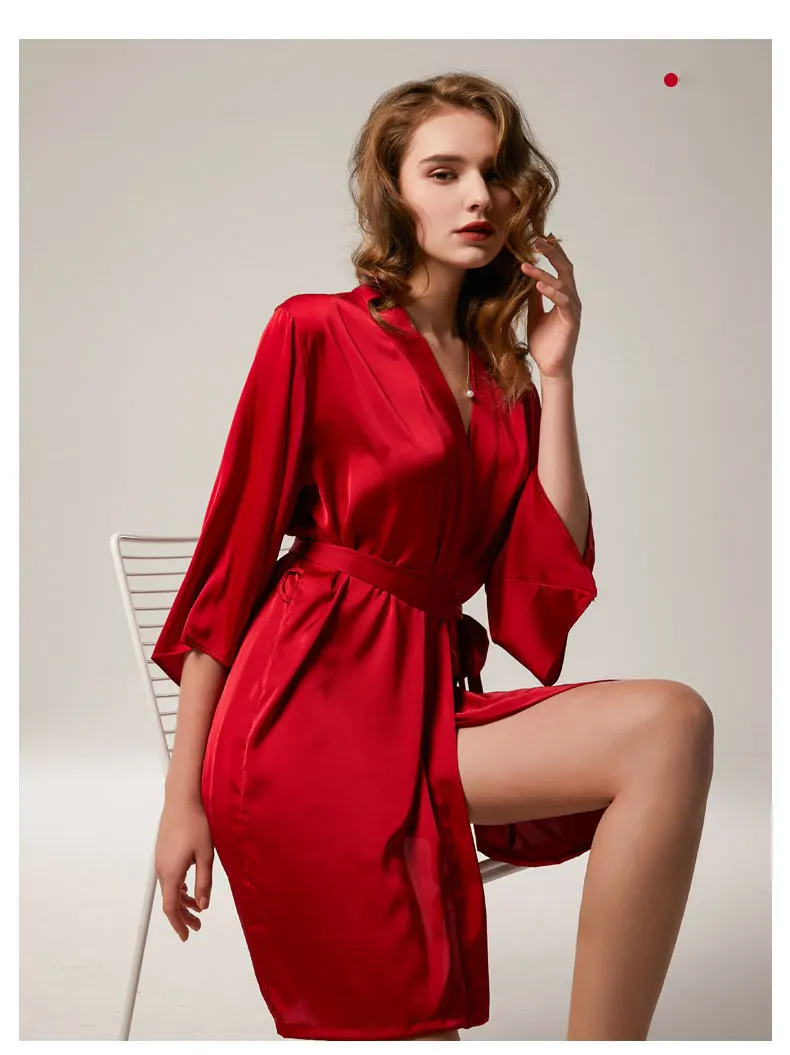 Embroidery Robes Flare Sleeve Nightgown Bridesmaid Women's Wedding Nightgowns Spring New Thin Bride Gown Blush Navy Robes Solid