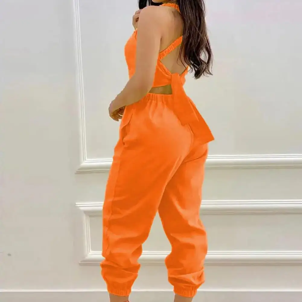 

Straps Trendy Good-looking Women Jumpsuit All Match Summer Romper Wear-resistant for Dating