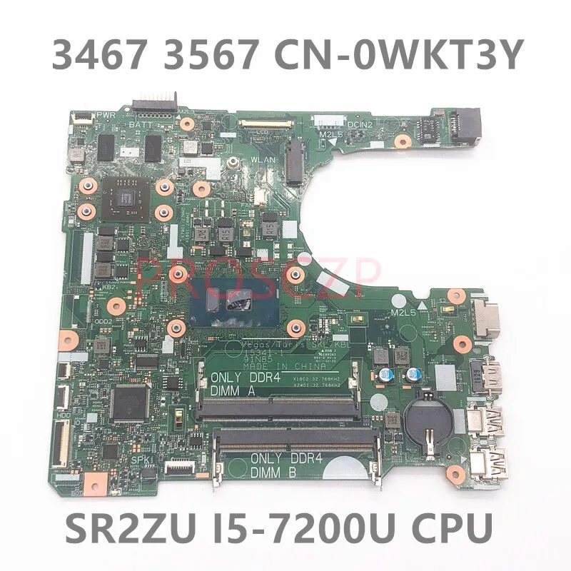 

CN-0WKT3Y 0WKT3Y WKT3Y Mainboard For DELL 3467 3567 Laptop Motherboard W/SR2ZU I5-7200U CPU 15341-1 100%Full Tested Working Well