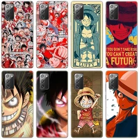 japanese one piece monkey d luffy case for samsung galaxy s22 s21 ultra s20 fe s8 s9 s10e s10 plus s10 lite a9 2018 black cover
