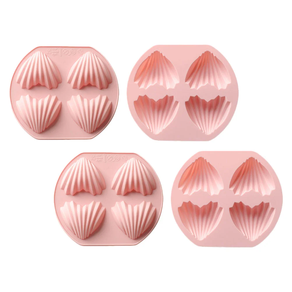 

4 Pcs Madeline Bakeware Silicone Mold Madeline Pans Chocolate Silicone Soap Mold