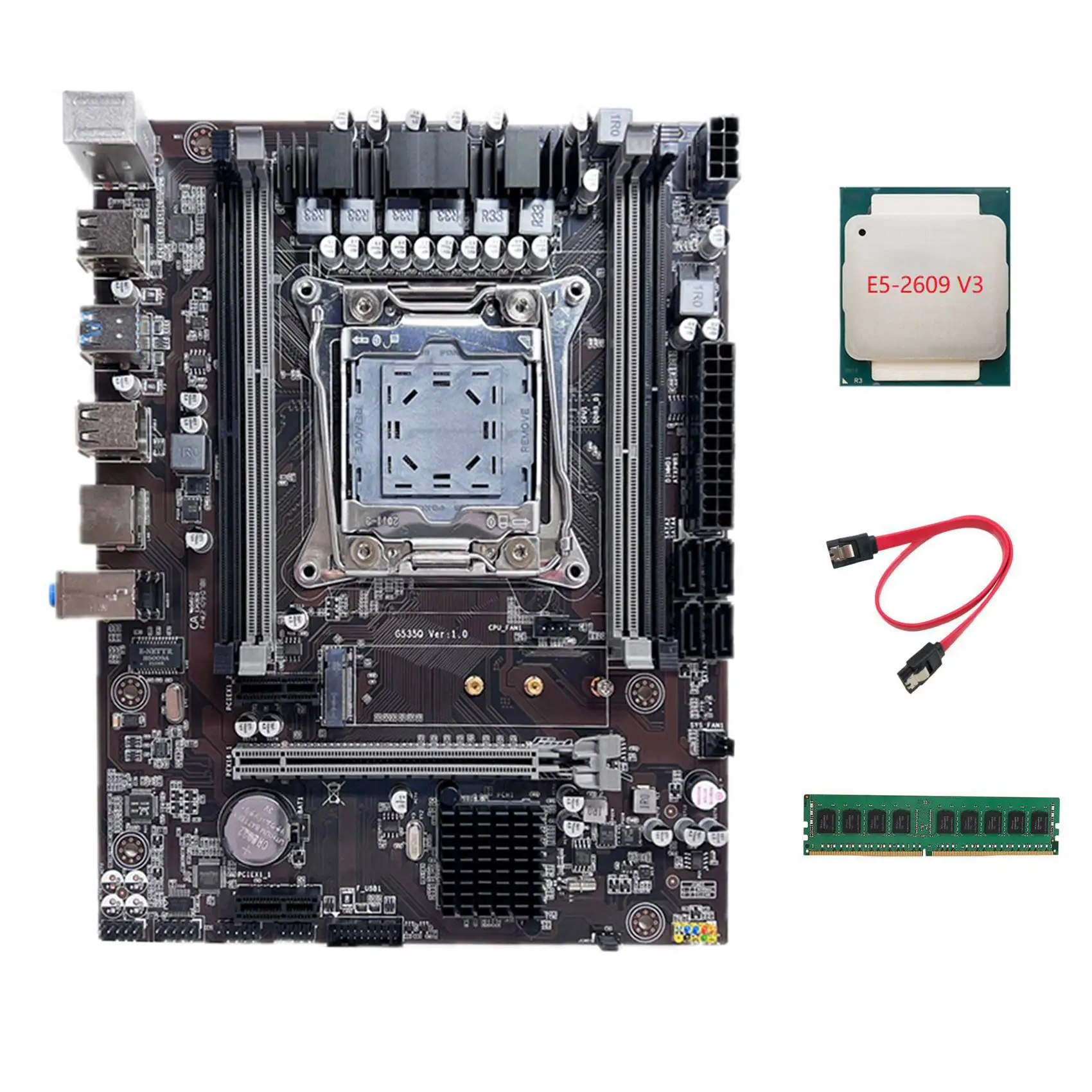 

Материнская плата X99, системная плата, поддержка DDR4 ECC RAM с процессором E5 2609 V3 + DDR4 4G 2133 МГц RAM + кабель SATA