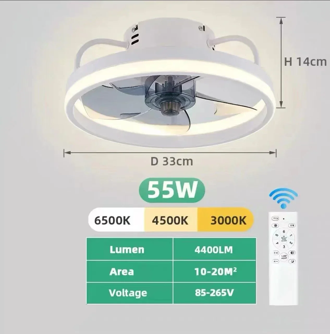 Умный Тихий потолочный вентилятор с дистанционным управлением 6 скоростей