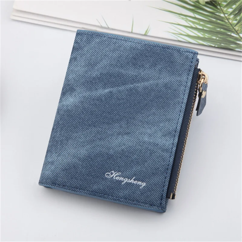

Fashion PU Leather Women Wallet Bi-fold Wallets Red ID Card Holder Coin Purse With Double Zipper Small Women's Purse 2022