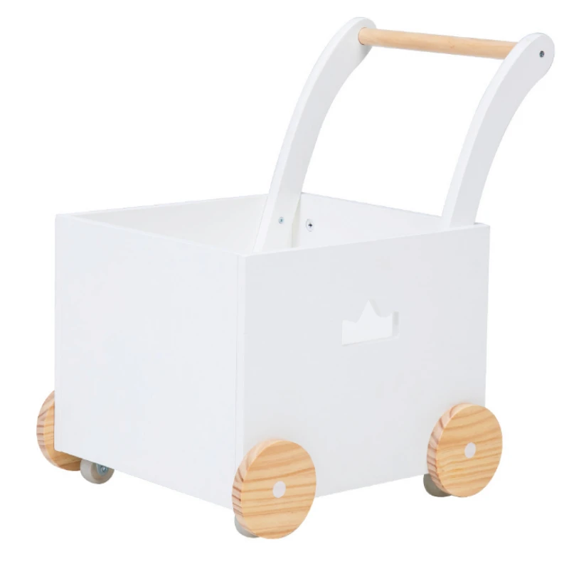 

New design of wooden baby walking cart to store toys