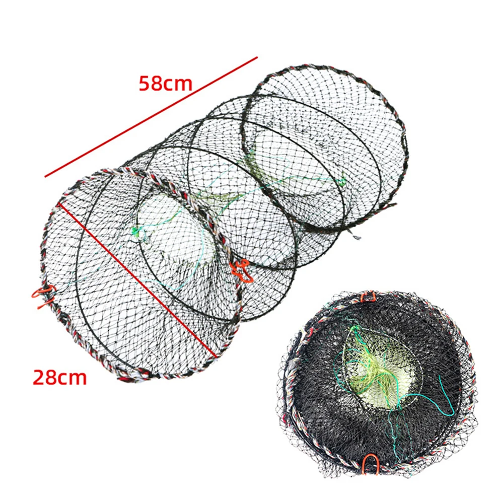 

Fishing Equipments Fishing Trap Net 1 PCS Accessories Corrosion Resistance Foldable Nylon Mesh Parts Steel Wire