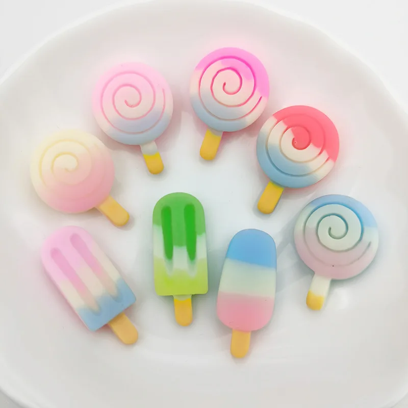 Новинка 10 шт. милый мультяшный мороженое из смолы серия тортов плоская спина