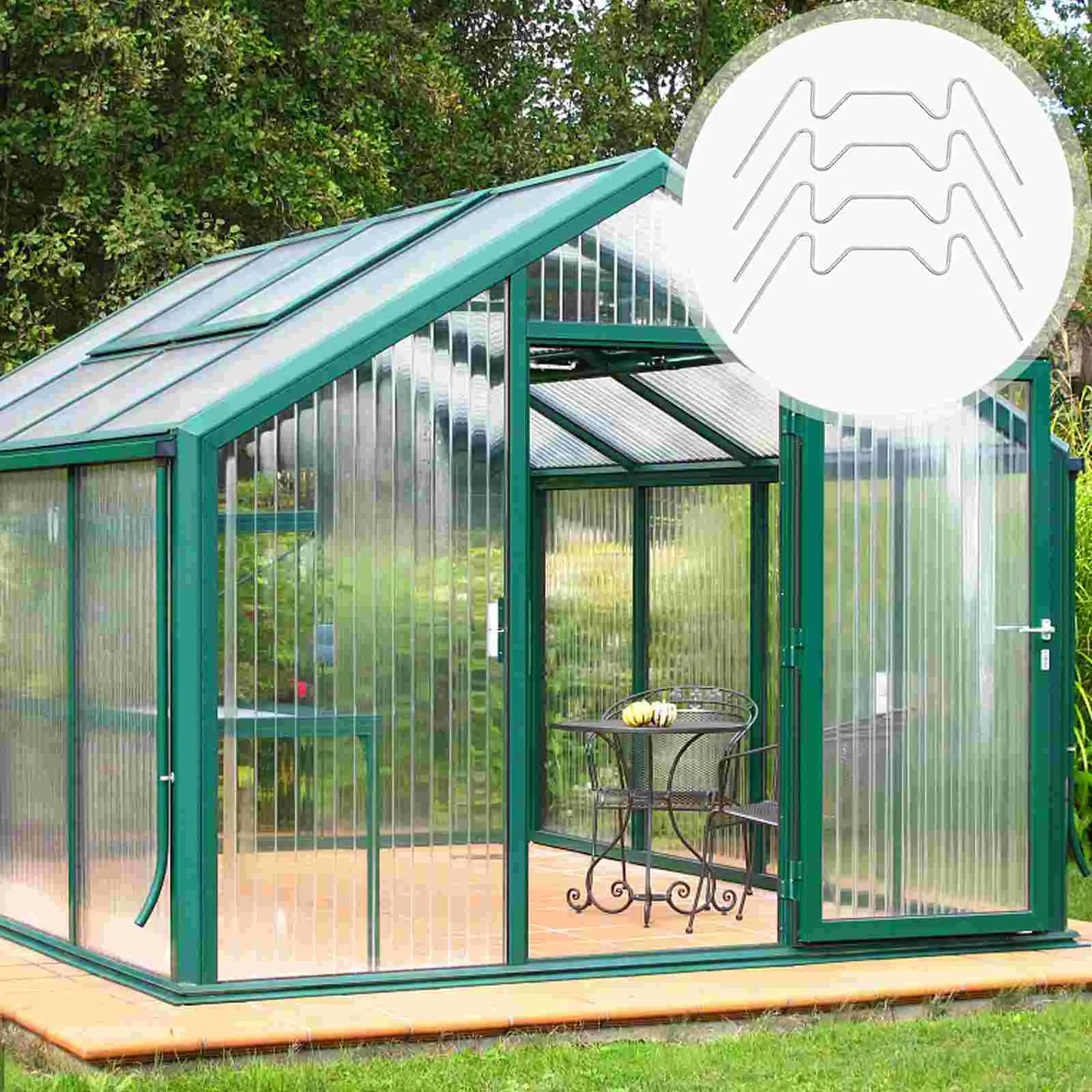 

Clips Greenhouse Clip Glazing Stainless Wire Steel Clamps Clamp Wfixing Green Replacement House Shelter Frame Greenhouses Tube