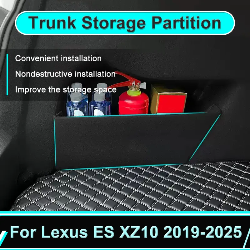 Фото Для Lexus ES ES200/300H XZ10 2019-2025 ящик для хранения автомобиля органайзер для багажника перегородка многофункциональный боковой ящик авто детали интерьера авто №1