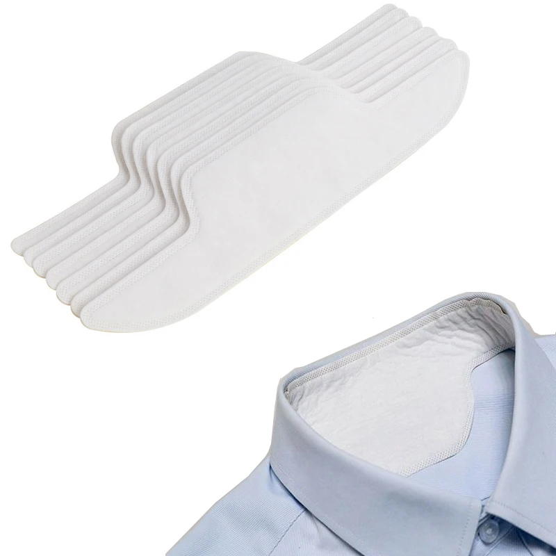 10pcs Collar Sweat-absorbing Sticker Dirt-proof Disposable Collar Sticker Invisible Shirt Neck Sweat-absorbing Paper Unisex