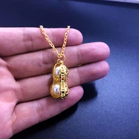 new design natural freshwater pearls peanut pendant necklace gold chain women for neck jewelry plant accessories gift