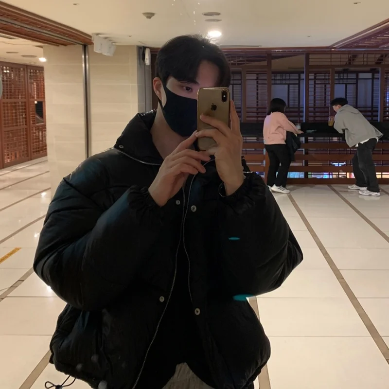 Winter Jacket Men Warm Fashion Black Thickened Jacket Men Streetwear Korean Loose Thick Short Coat Mens Parker Clothes M-2XL