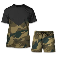 summer male suit camouflage o neck oversized t shirt and shorts casual sport style man tracksuit man clothing sets 2022 fashion