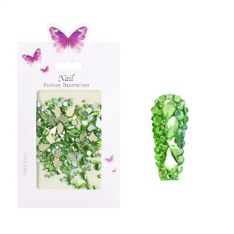 

One Pack Nail Drill Accessories Rhinestones Crystal Drop Rhombus Colorful Flatback Stones Mix Shaped Drill DIY Nail Art Jewelry
