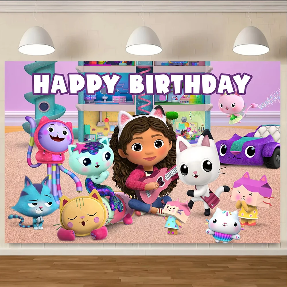 Мультфильм милый кукольный домик Габби фон детский декор для дня рождения
