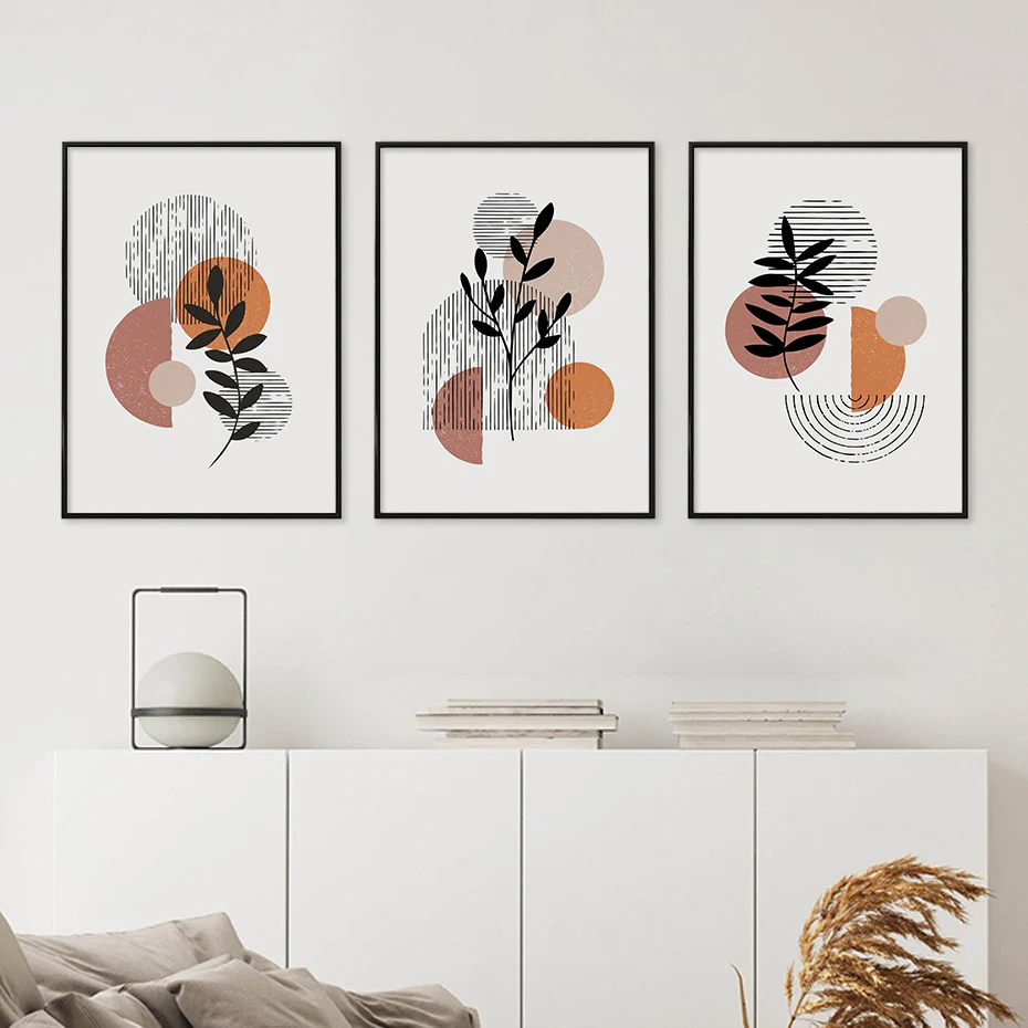 

Abstract Geometric Line Leaves Minimalist Posters Canvas Painting Wall Art Print Picture Bedroom Living Room Interior Home Decor