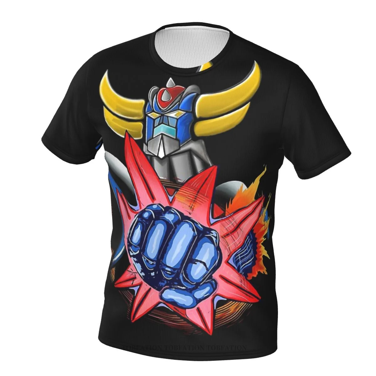 

Steel Head UFO Robot Grendizer Robot Wars Save The Peace Polyester Print T Shirt Outdoor Sports Quick-drying Clothes
