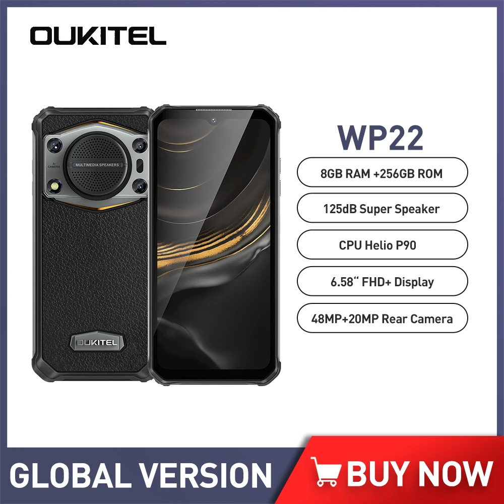 Oukitel WP22 прочный смартфон 8 ГБ + 256 ГБ 48MP 6