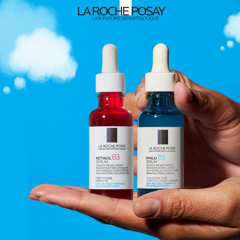 

2PCS La Roche-Posay Hyalu B5/Retinol B3 Anti-Aging Serum Set Anti- Wrinkle Skin Renewing Care Suitable For Sensitive Skin 30ml