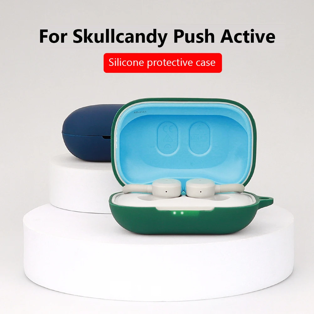 

Силиконовый чехол для наушников Skullcandy, защитный чехол для беспроводных наушников с крючком и зарядным отсеком