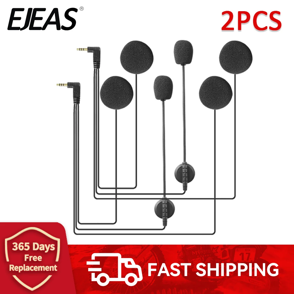 

EJEAS микрофон динамик наушники для V6 Pro/V4 3,5 мм разъем мотоциклетный шлем Bluetooth домофон гарнитура