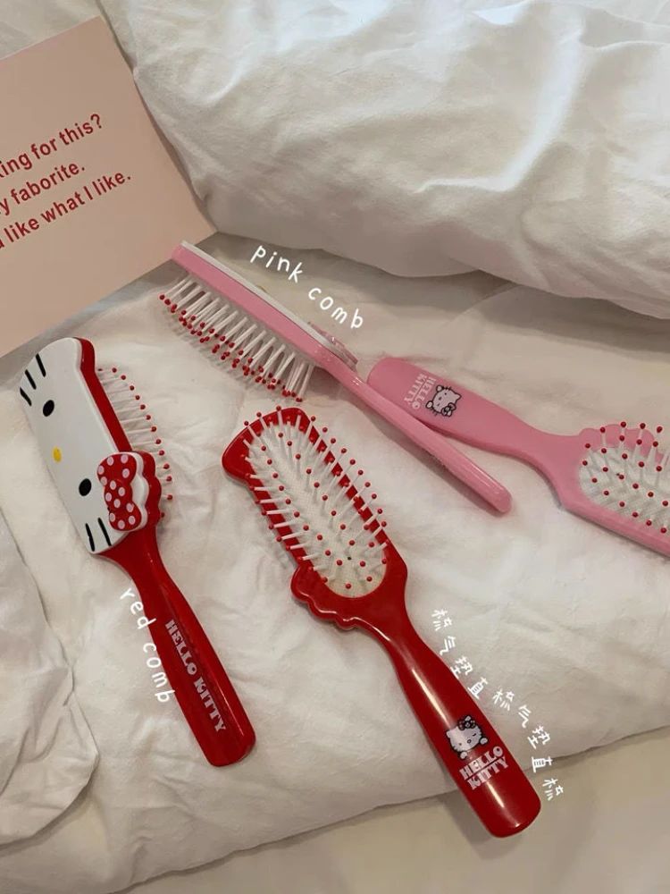 

Kawaii Hello Kitty Cute Cartoon Young Girl Heart Smooth Hair Comb Massage Air Cushion Comb Airbag Female Convenient for girls