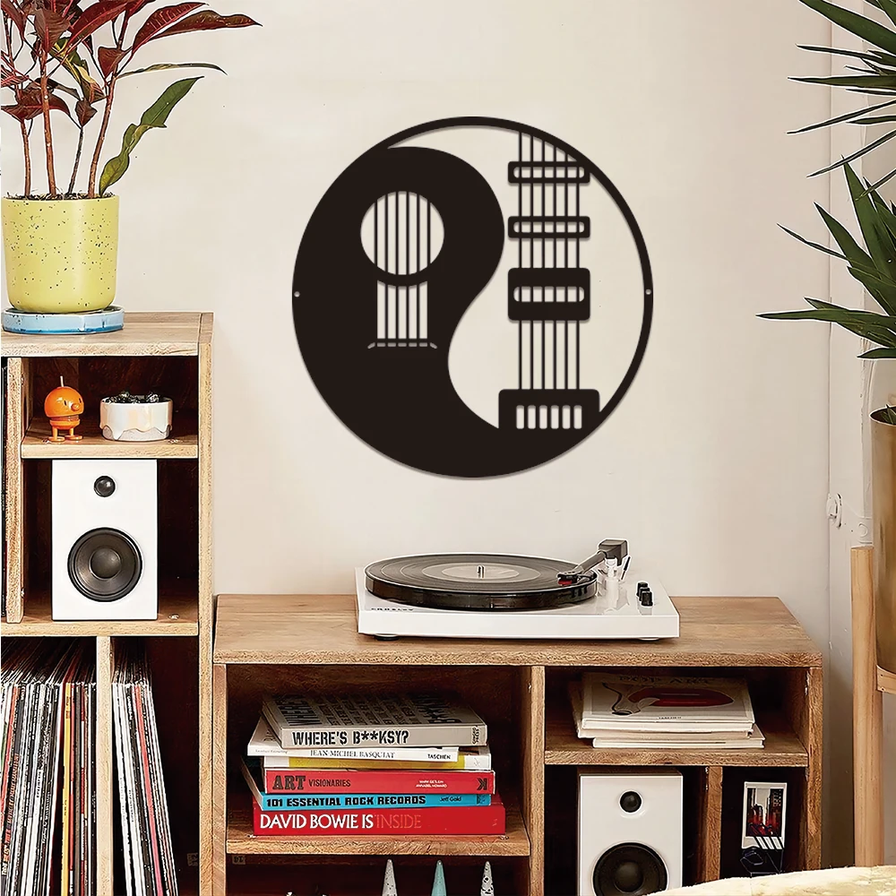 1 шт. гитара Yinyang металлическое настенное искусство Металлический Настенный