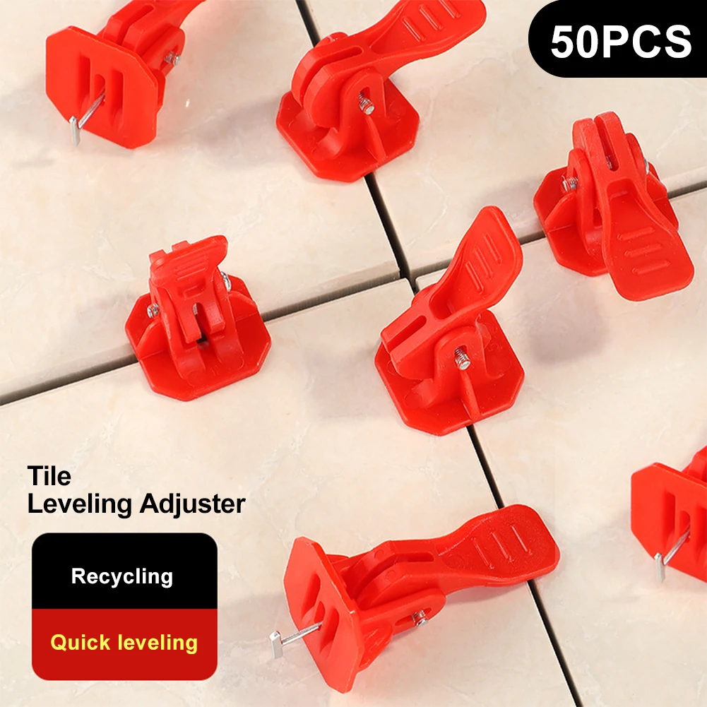 

50pcs Tile Leveling Adjuster Plastic Floor Tile Positioning Leveler Reusable Wall Tile Spacers Locator Construction Tools