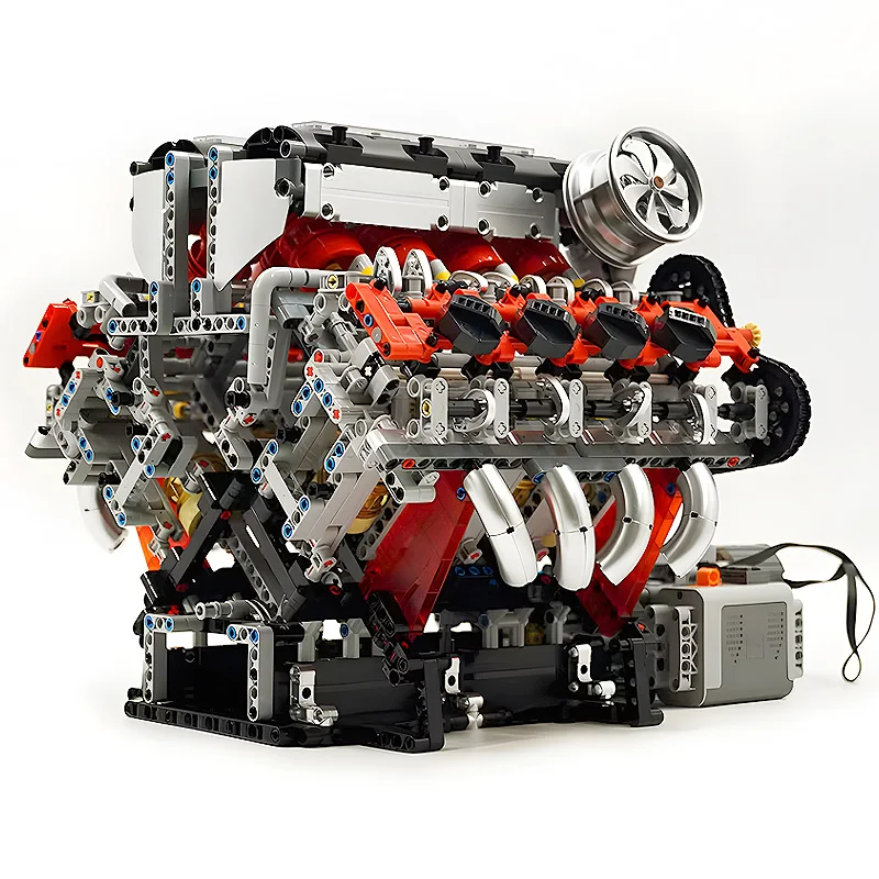 MOLD KING 10130 MOC Технический автомобиль Суперкар F488 Двигатель V8 Строительные блоки
