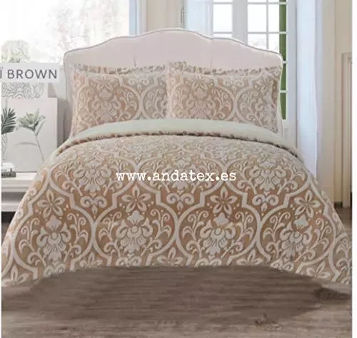 

Новое одеяло с вышивкой, пододеяльник, простой седалин, модель Дубай + 2 наволочки (50x70 + 5 см) светильник-коричневый