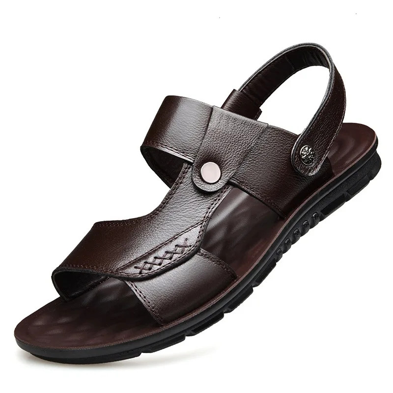 

2022 Summer New Sandals Men Products Men's Slippers Cowhide Sandals Men's Beach Shoes