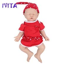 IVITA WG1528 43cm Full Body Silicone Reborn Baby Doll Realistic Girl Dolls Unpainted Baby Toys with Pacifier for Children Gift