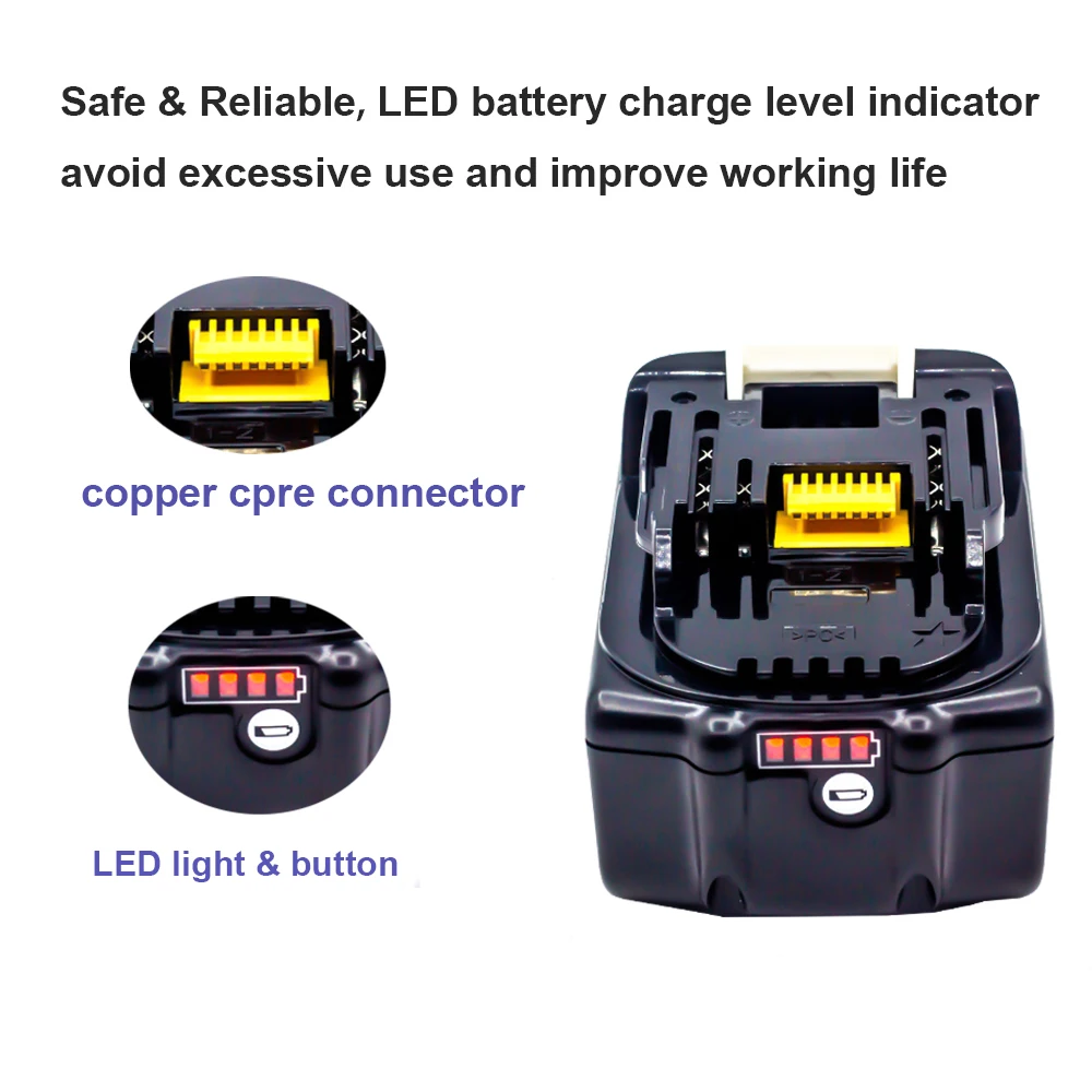 Latest Upgraded Battery BL1860 for Makita 18V Battery 6.0ah Rechargeable Replacement BL1840 BL1850 Li-Ion for makita 18v Battery