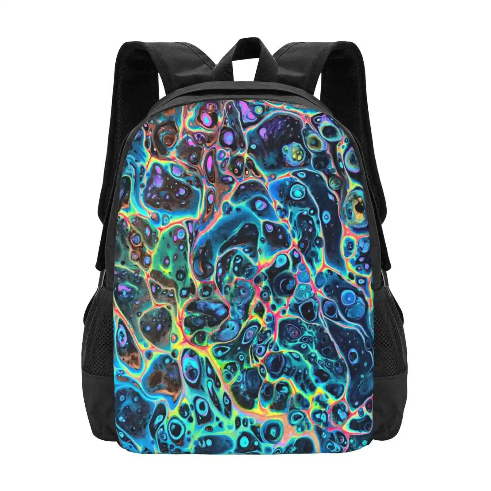 

Iridescent Universe Fashion Pattern Design Travel Laptop School Backpack Bag Pour Art Abstract Design Original Art Abstract