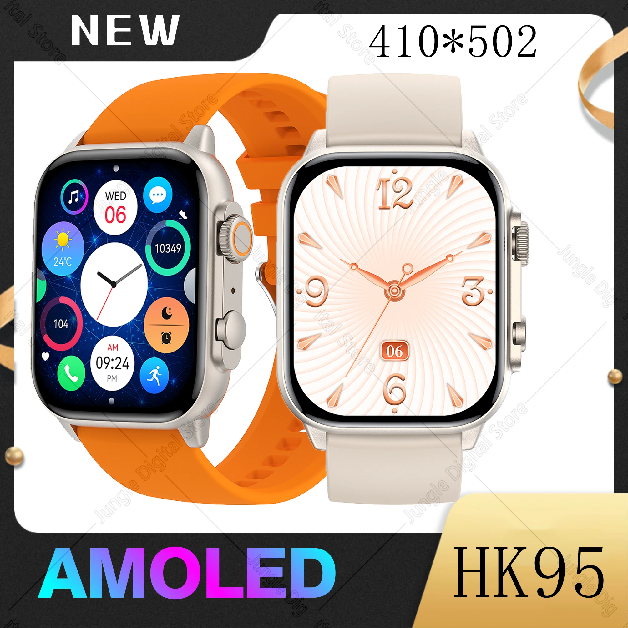 

New [2023 World Premiere] HK95 Smart Watch AMOLED Display NFC Men's Ladies Compass Message Grouping Smooth Touch Sports Watch