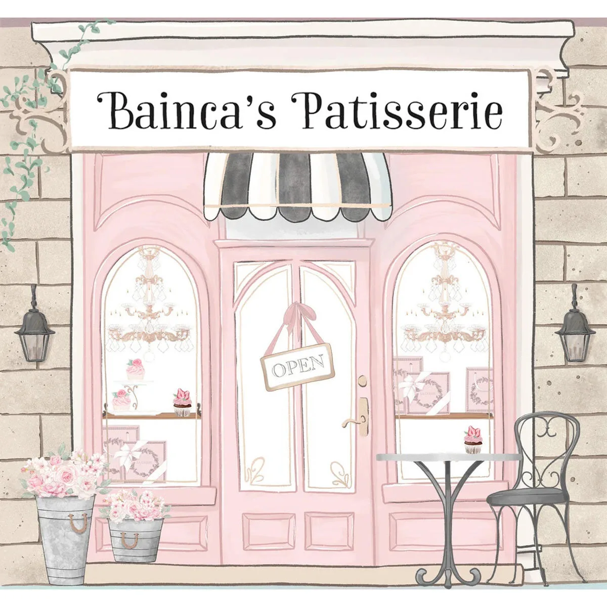 

Custom Vintage Paris Bakery Candy Cafe Pastry Cake Shop Party Banner Backdrop Pink for Girls Baby Shower 1st First One Birthday