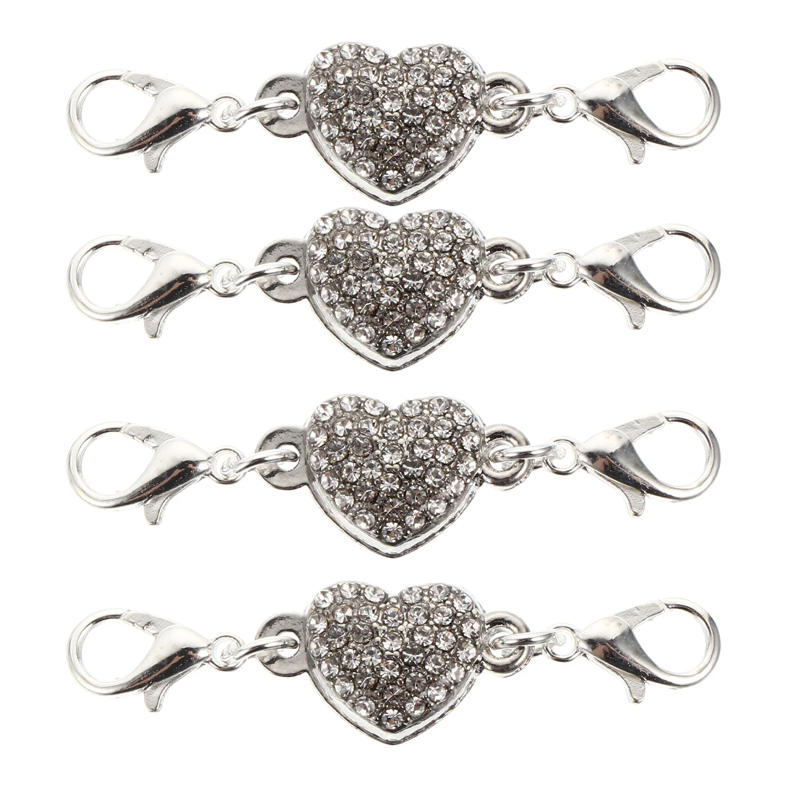 

4 PCS Necklace Clasp Silver Bangles Bracelets Women Connector Buckle Alloy Miss