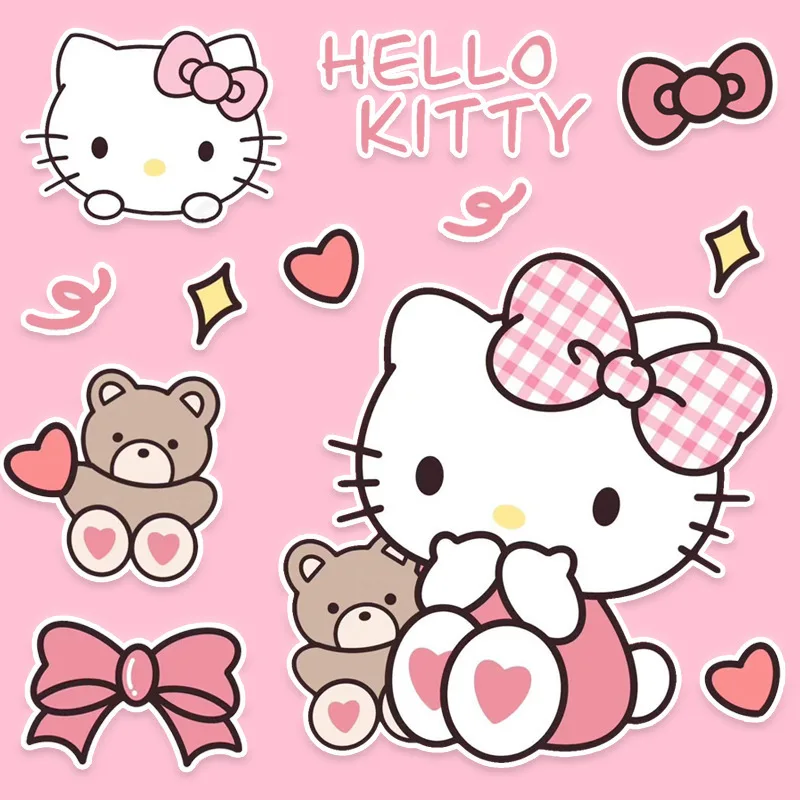 

Cartoon Cute KT Cat Stickers Kitty Cat Laptop Ipad Tablet Stickers Electric Car Stickers Waterproof Stickers Nice Decorations