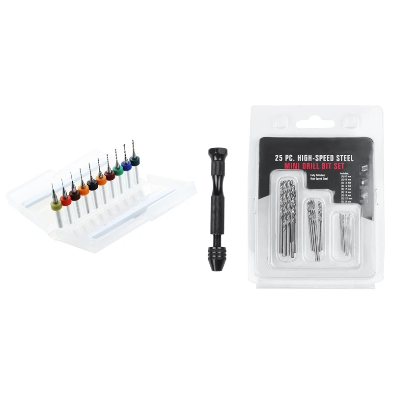 

Box 10X 0.3-1.2Mm PCB Small Drill Bits PCB Drills & Hand Twist Drill Bits Set,Spiral Drill With 25Pcs Micro-Drill Bits
