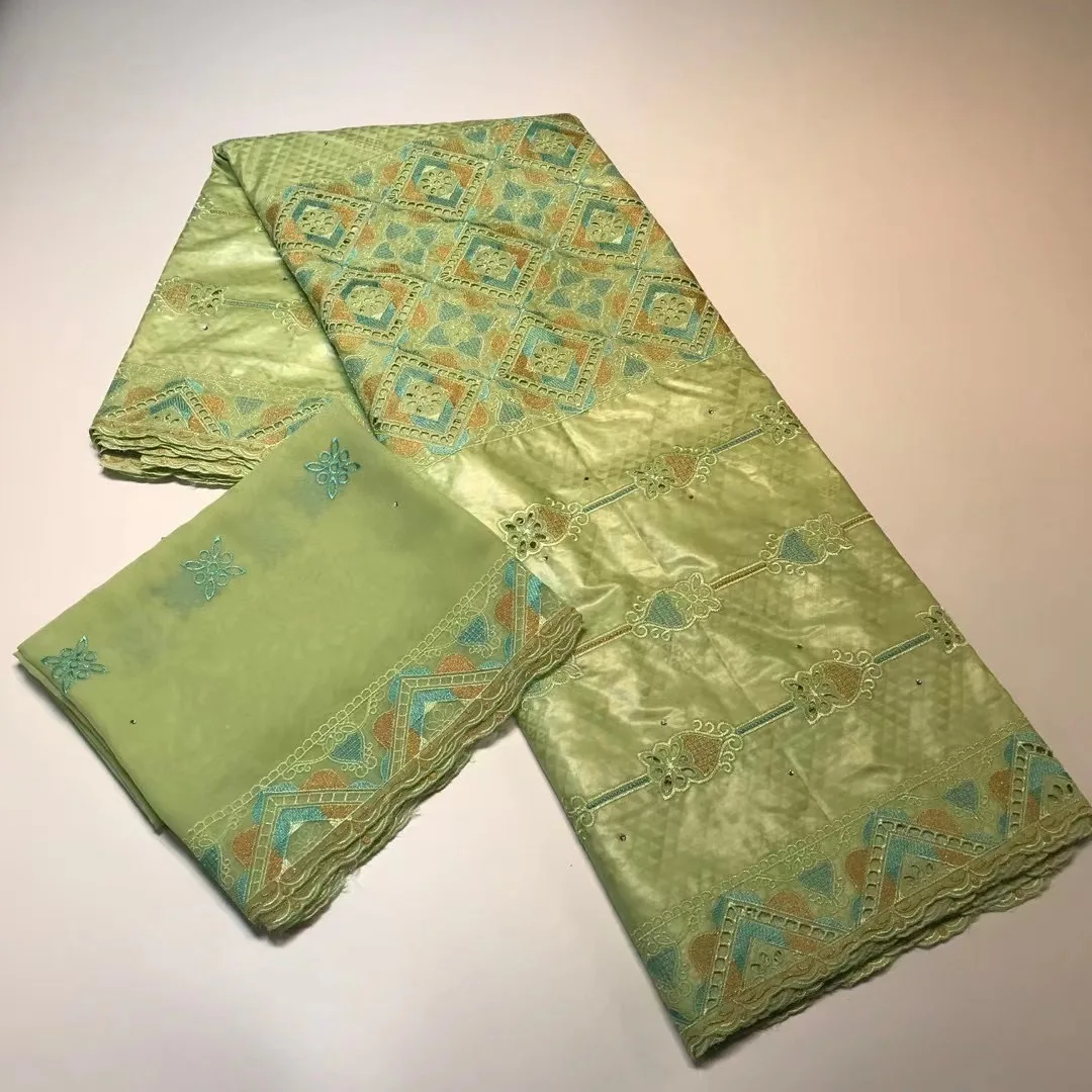 5 + 2 ярда африканская базиновая богатая ткань с шарфом и Бродом 2022 новейшая мода