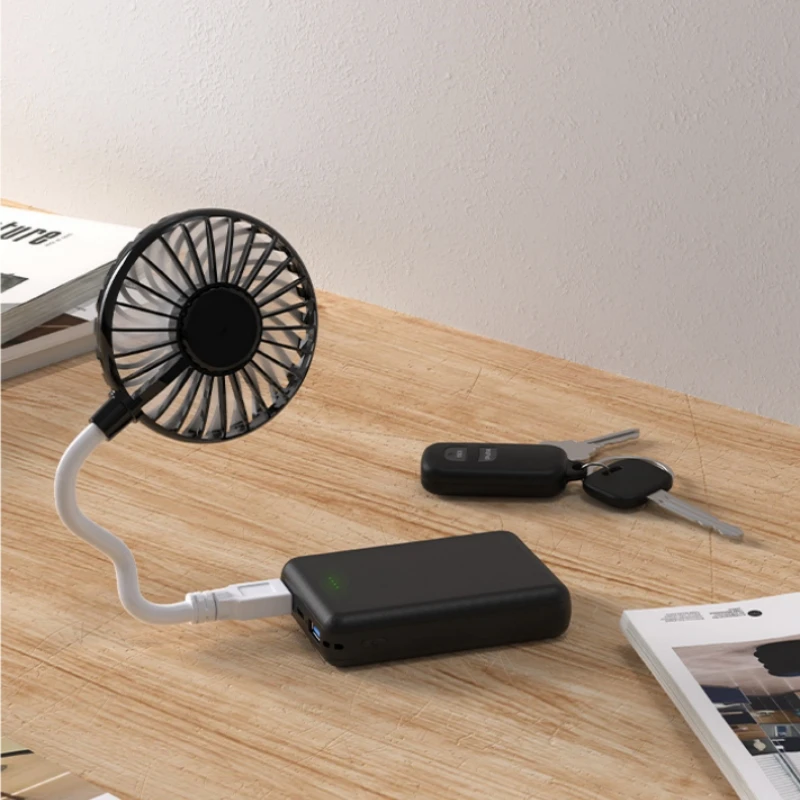 

Portable Mini Fan Strong Wind Small Office Desk USB In-line Adjustable Hose Desktop Silent USB Fan Cooling Stroller Appliances