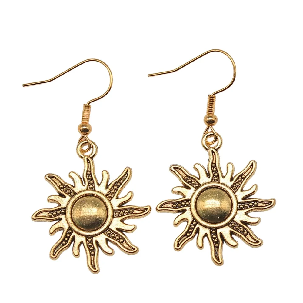 Женские винтажные серьги-подвески солнце | Украшения и аксессуары