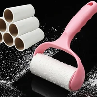 tear off sticky wool roller with cover handle sticky roller pet hair clothes carpet tousle remover sticker lint removal tools