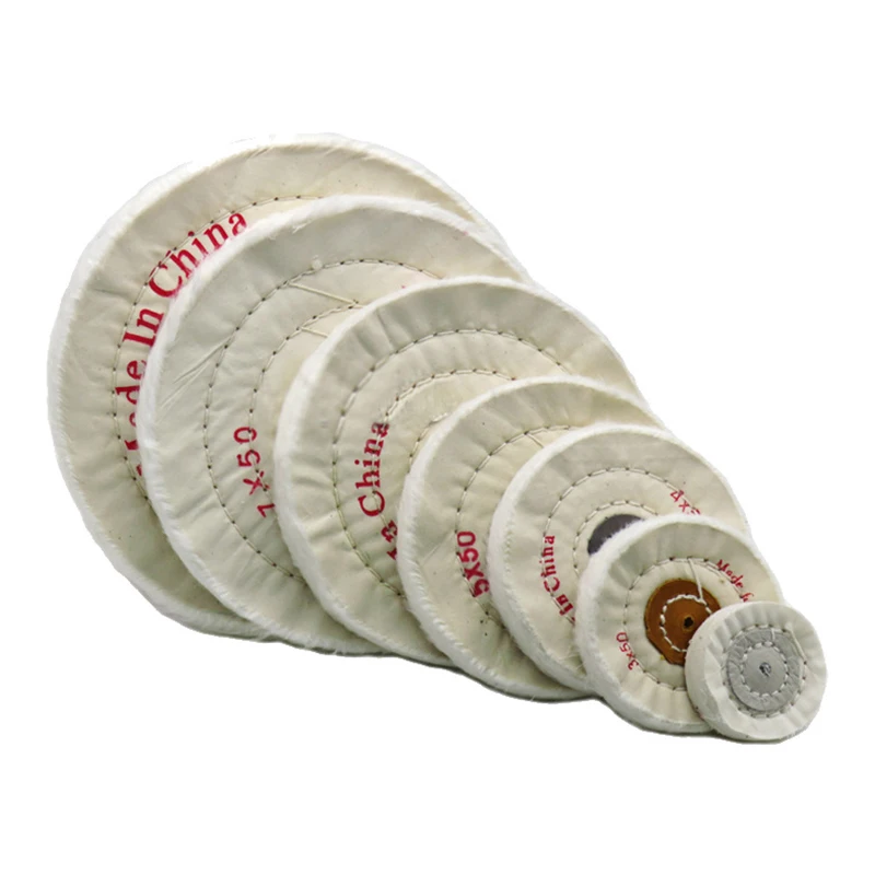 

1pc 3-8 inch Cotton Lint Cloth Buffing Wheel Grinder For Gold Silver Jewelry Mirror Polishing Wheel Flannelette Tools