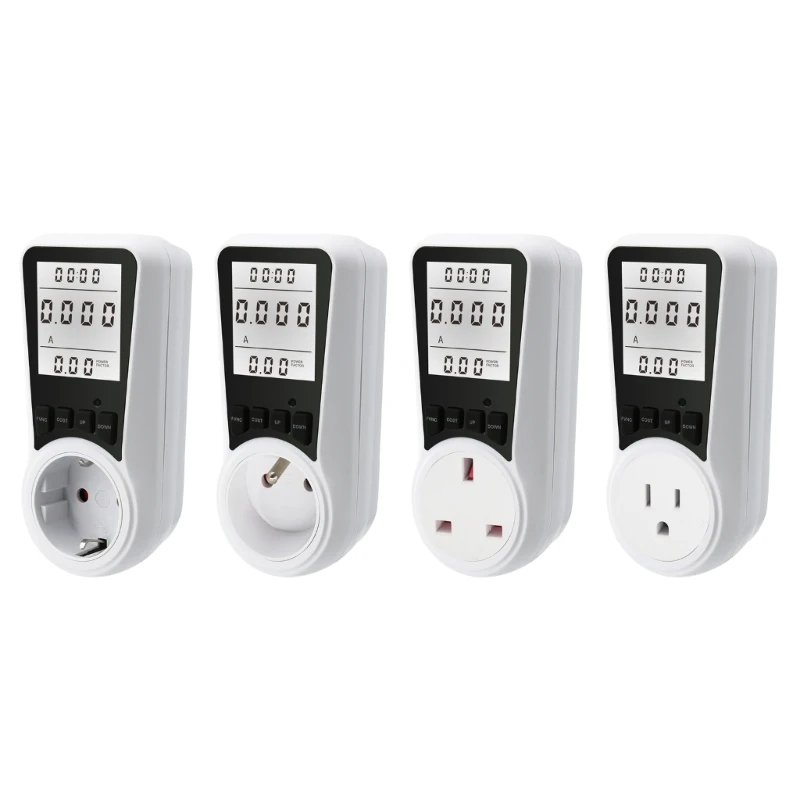 

Watt Meter Plug-in Socket Power Meter Auto Cost Calculator Backlit Large Display J2FA