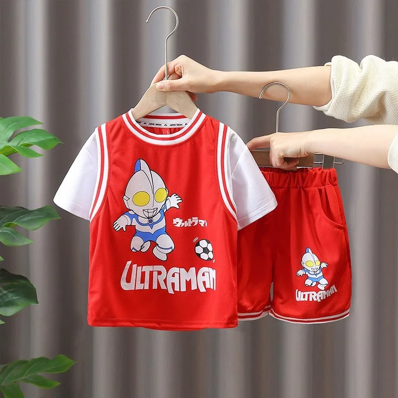 

Брендовый Детский костюм Tide с мячом, модный спортивный костюм для мальчиков с коротким рукавом, летние спортивные костюмы для баскетбола