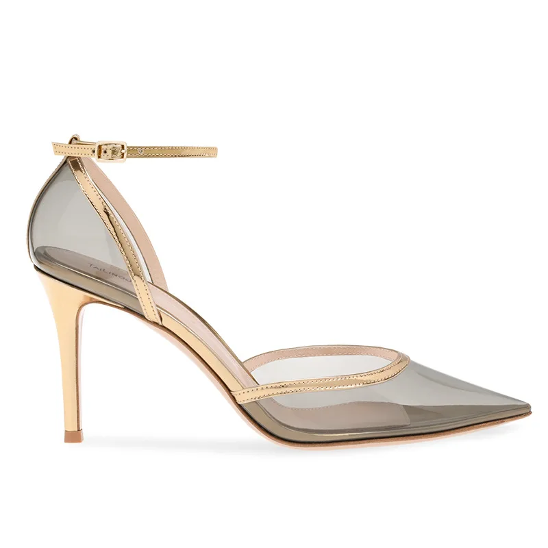 

Черные прозрачные туфли для женщин, сексуальные вечерние туфли-лодочки, дизайнерские туфли на высоком каблуке, женская обувь