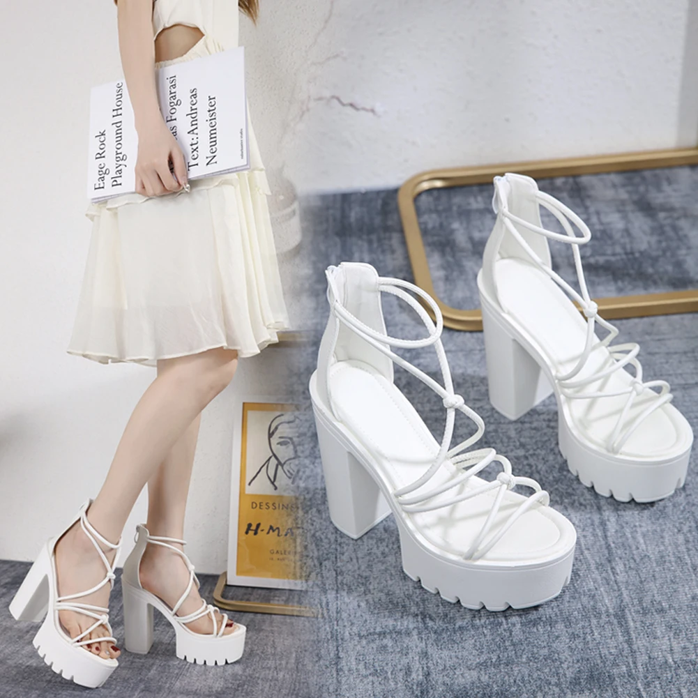 

Sorphio 2023 Brand New Super High Chunky Heeled Women's Sandals Platform Wedges Zip Gladiator Open Toed Fashion Lady Shoes